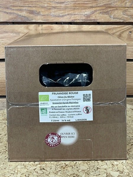 Bag in Box Côtes du Rhône rouge Fruiandise Domaine de la Bouvaude 5L